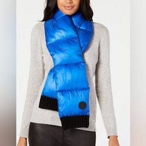 DKNY Pink and Black Puffer Scarf